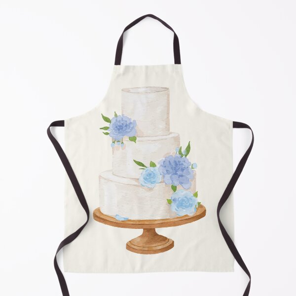 Item preview, Minimalist White and Blue Floral Three Tier Wedding Cake designed and sold by Alicia Chee.
