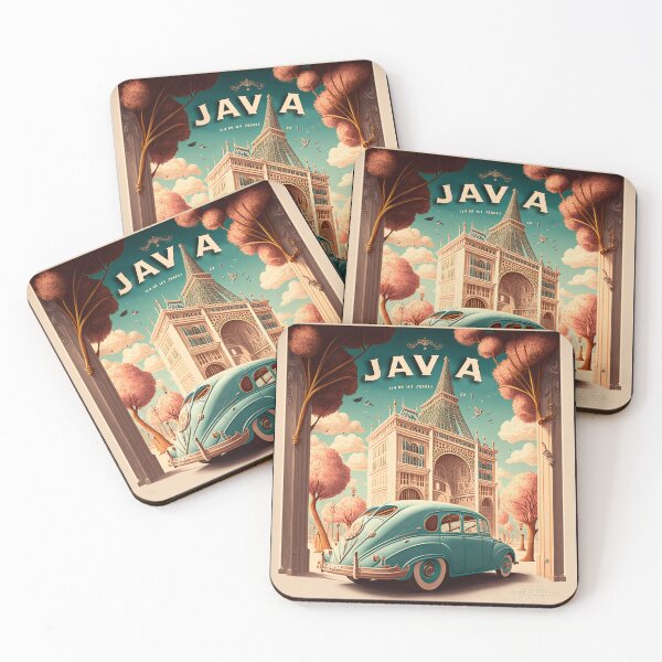 Item preview, Original art Vintage style Java Travel Poster Print designed and sold by 3 CITIES.