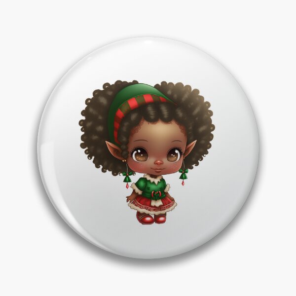 Item preview, Afro-Fabulous Christmas Elf designed and sold by TheChibiStore.