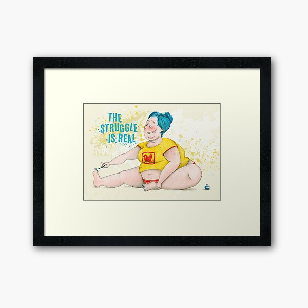 The struggle is real, ToeNailpolish (with quote) Framed Art Print