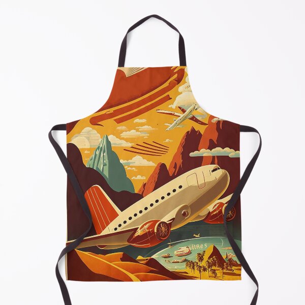Item preview, Red & White Plane Vintage Travel Poster designed and sold by OldTravelArt.