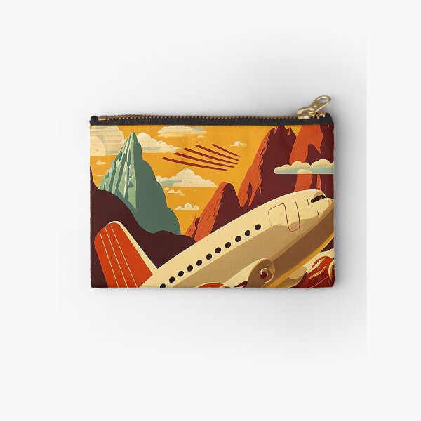 Item preview, Red & White Plane Vintage Travel Poster designed and sold by OldTravelArt.