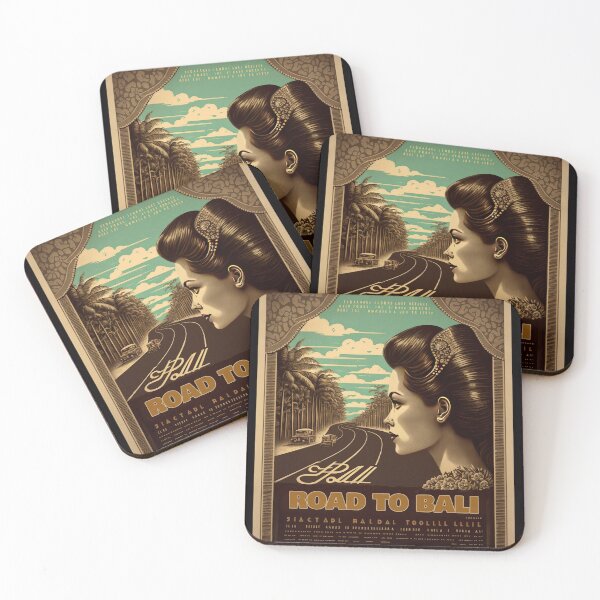 Item preview, Original art Vintage style Bali Travel Poster Print designed and sold by Charlies-Artbox.