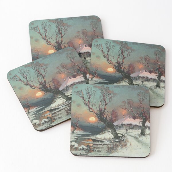 Item preview, Winter scenery - Sunset in winter by Julius von Klever designed and sold by AR-shop.