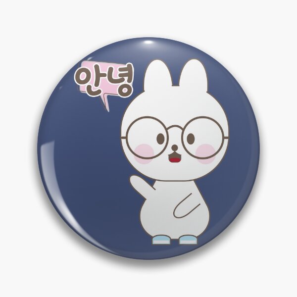 Item preview, Cute bunny say hello in Korean (Annyeong) designed and sold by Kimchi-style-.
