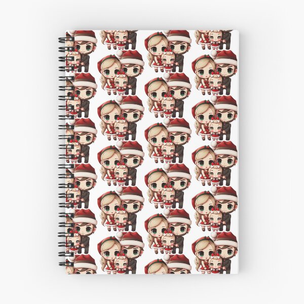 Aperçu de l'œuvre Joyeux Noël Famille Chibi créée et vendue par TheChibiStore.