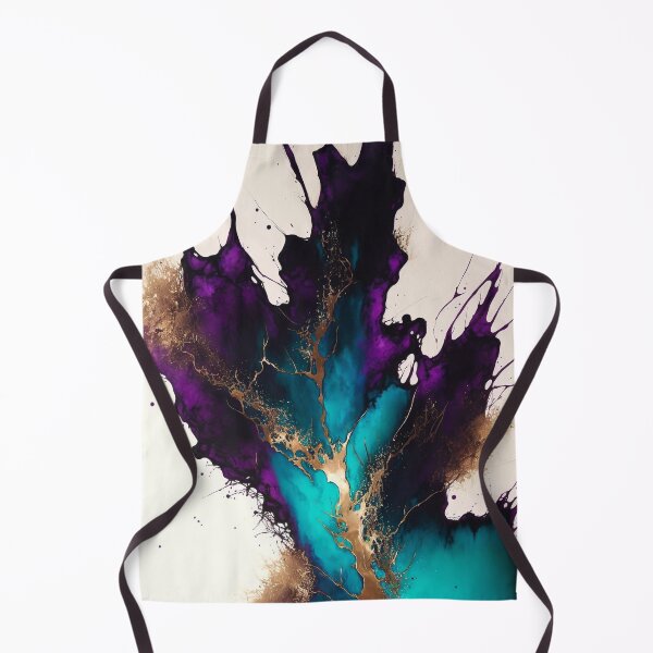 Item preview, Splash of paint "Aureate Surge" - Gold Purple and Teal Abstract Alcohol Ink Art designed and sold by inkvestor.