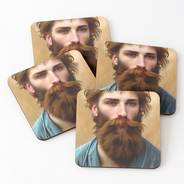 Item preview, Art Noveau Ginger Haired, Bearded Man with Alluring Eyes  designed and sold by LthrDaddyBear.
