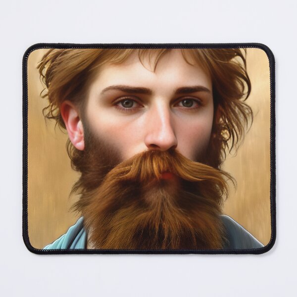 Item preview, Art Noveau Ginger Haired, Bearded Man with Alluring Eyes  designed and sold by LthrDaddyBear.