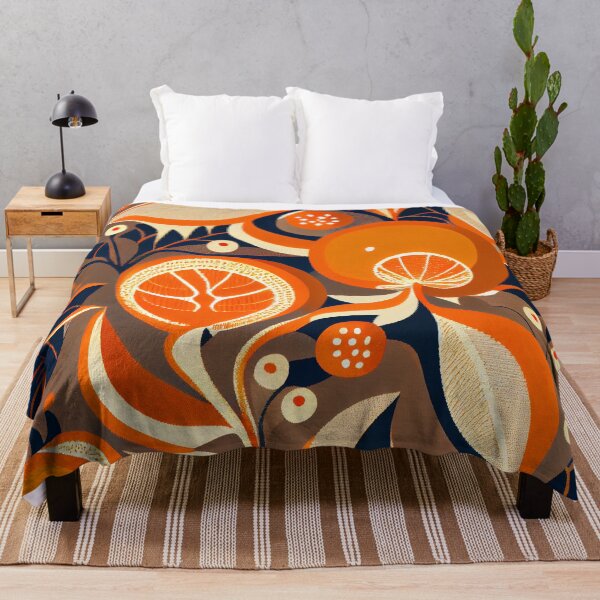 Aperçu de l'œuvre Exotic Orange Anime Scandinavian Pattern Digital Painting créée et vendue par CodeAndColors.