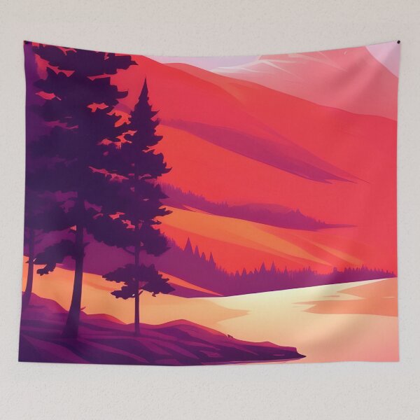 Item preview, Shop Our High-quality Collection of Minimalist Landscape Mountain Trees Prints designed and sold by supeart.
