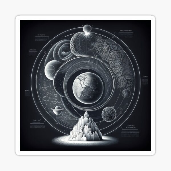 Sacred Fibonacci Style Spiral Infographic Colourful Abstract Sticker