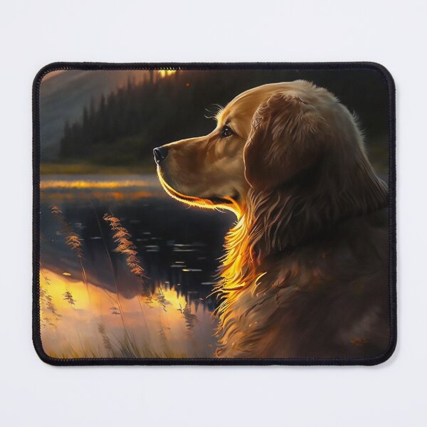 Item preview, golden retriever dog forest mountain sunset gift  designed and sold by Laura Vancleave.