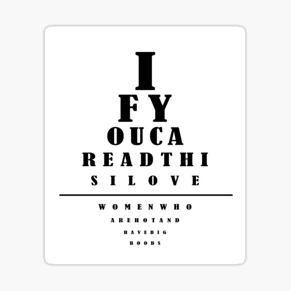 "Funny Eye Chart" Sticker for Sale by MoonsmileProd | Redbubble