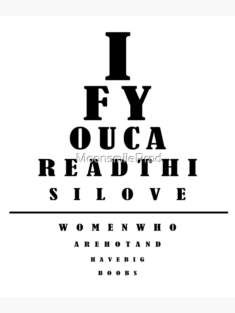 Eye Chart I Love You Poster