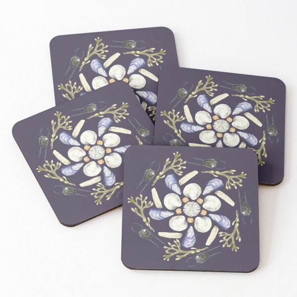 Item preview, L Tide Pool Beach Mandala 1 - Watercolor - Plum designed and sold by skidgelstudios.