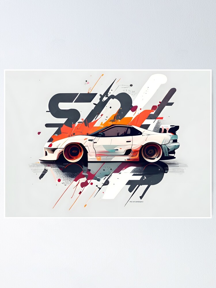 LINKING Car Poster JDM Supra MK4 Canvas Art Wall Prints Room Decor