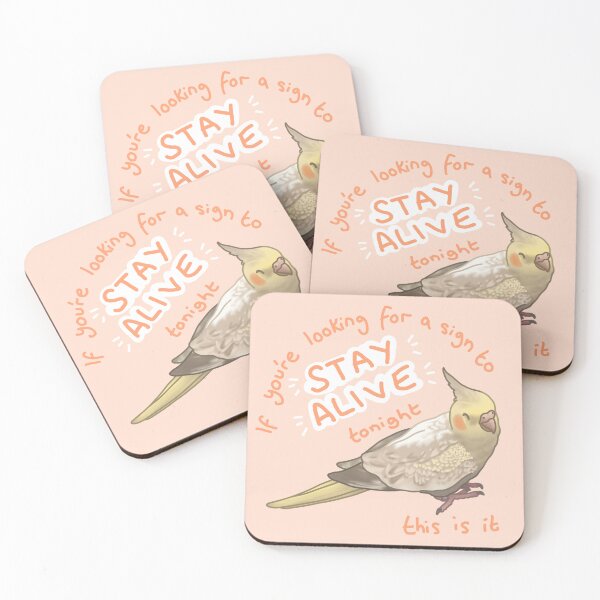 Item preview, Bird Positivity: Stay Alive Cockatiel designed and sold by AdoraBirdArt.