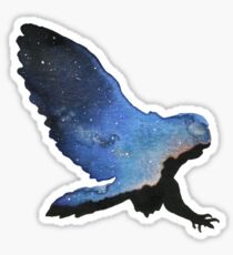 Owl Silhouette - Galaxy Sky Sticker