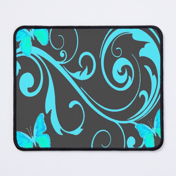 Item preview, NEON BLUE BUTTERFLY SCROLL PATTERN BLUE ART designed and sold by sharlesart.