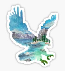 Eagle Silhouette - Lake Tahoe California Sticker