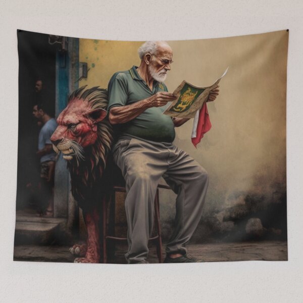 Item preview, old man with lion designed and sold by Shagrah.