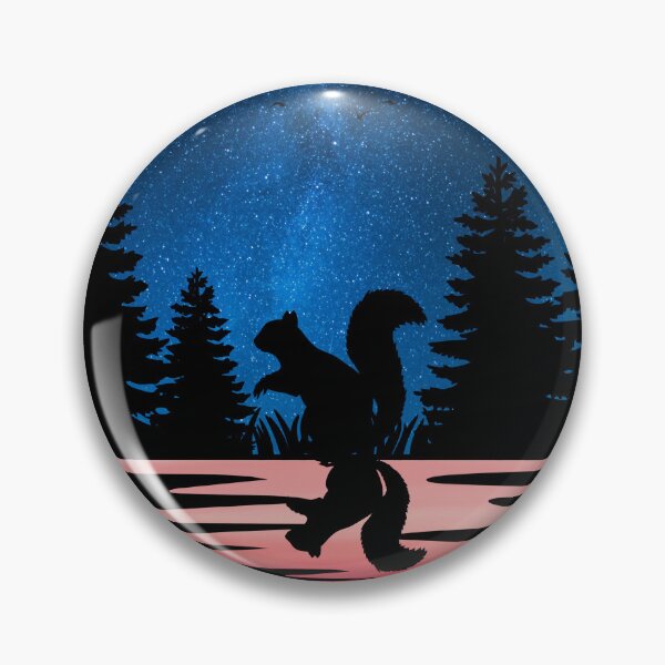 Artikelvorschau, Eichhörnchen-Kunst-niedliches Eichhörnchen mit Bäumen und Nachtentwurf für Eichhörnchen-Liebhaber entworfen und verkauft von Thecitiesstore.