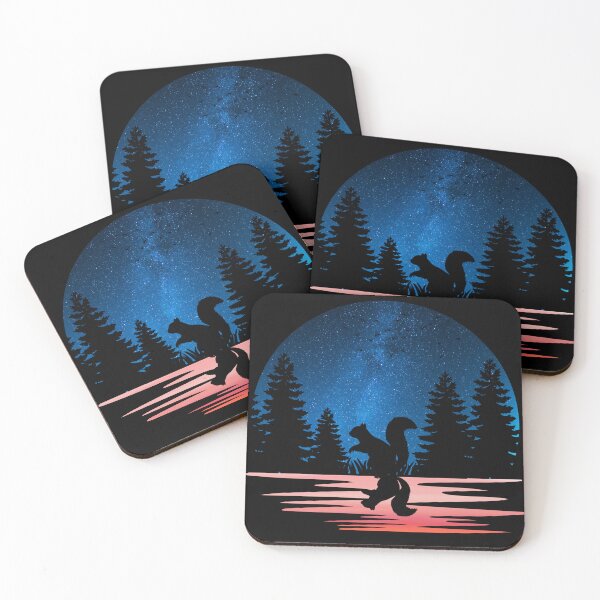 Item preview, Squirrel Art Cute Squirrel With Trees And Night Design For Squirrels Lover designed and sold by Thecitiesstore.