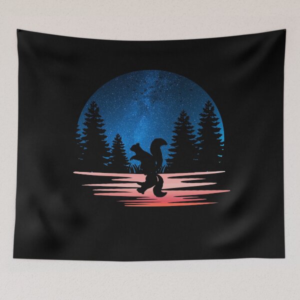 Item preview, Squirrel Art Cute Squirrel With Trees And Night Design For Squirrels Lover designed and sold by Thecitiesstore.