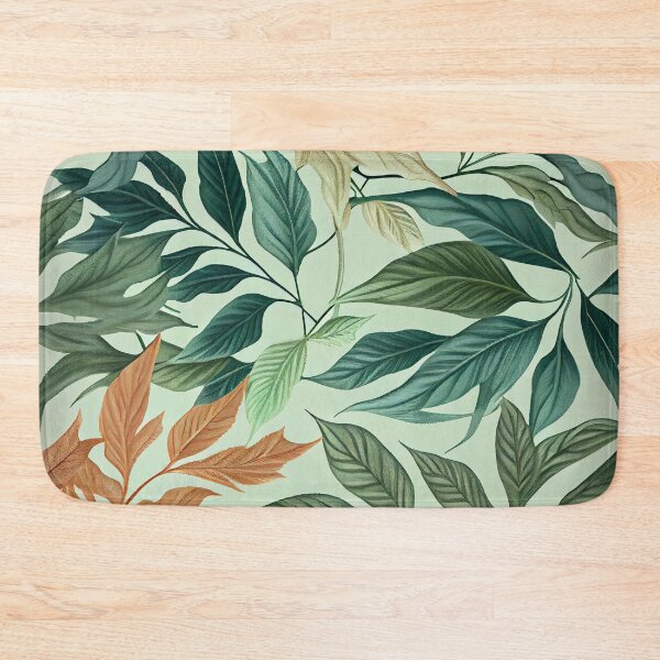 Item preview, "Raelyn" - Watercolor Leaf Leafs Abstract Painting Pattern in Green, Black, Brown, White Yellow, Blue, Cream, Light designed and sold by HiArtify ❤️.