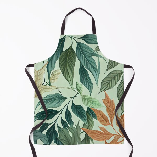 Item preview, "Raelyn" - Watercolor Leaf Leafs Abstract Painting Pattern in Green, Black, Brown, White Yellow, Blue, Cream, Light designed and sold by HiArtify ❤️.