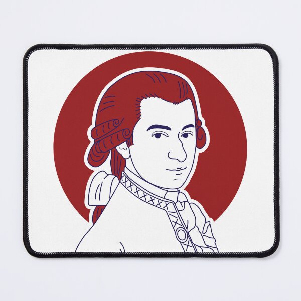 Item preview, Wolfgang Amadeus Mozart minimalist line art portrait designed and sold by OpeRadar.