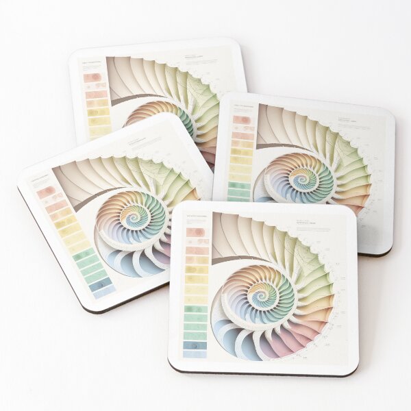 Artikelvorschau, Coral Sacred Fibonacci Style Spiral Infographic Abstract entworfen und verkauft von RAGANADesign.