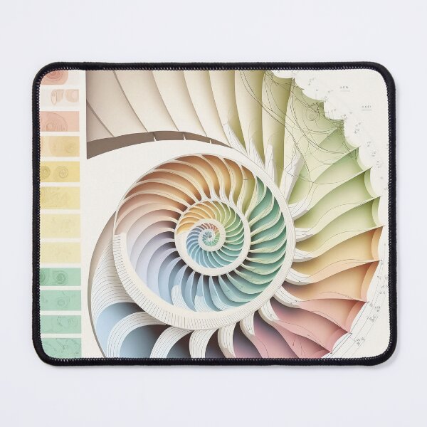 Item preview, Coral Sacred Fibonacci Style Spiral Infographic Abstract  designed and sold by RAGANADesign.