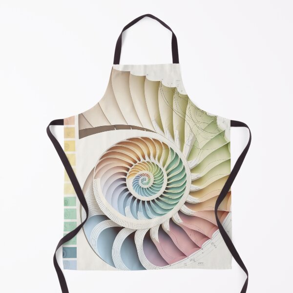 Aperçu de l'œuvre Coral Sacred Fibonacci Style Spiral Infographic Abstract créée et vendue par RAGANADesign.