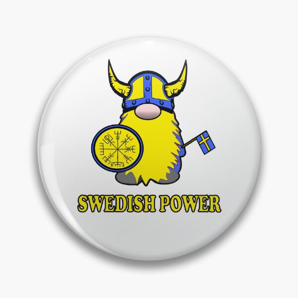 Artikelvorschau,  Schwedische Power Wikingerzwerg Tomte Schwedische Flagge entworfen und verkauft von funnytshirtemp.