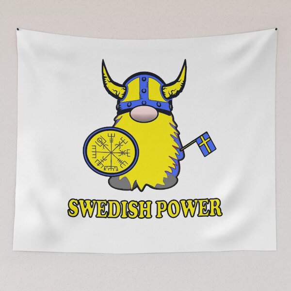 Item preview,  Swedish Power Viking Gnome Tomte Swedish Flag designed and sold by funnytshirtemp.