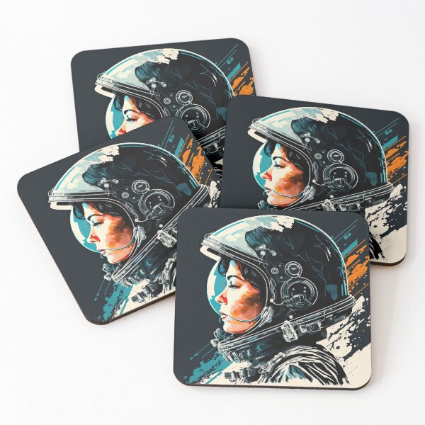 Item preview, Astronaut Women Pop Art Space Nasa Retro Rainbow designed and sold by HRMNY25.