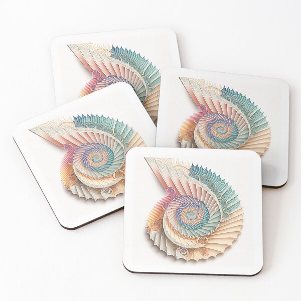 Artikelvorschau, Coral Sacred Fibonacci Style Spiral Infographic Abstract entworfen und verkauft von RAGANADesign.