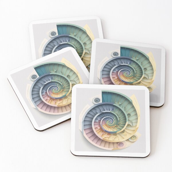 Artikelvorschau, Coral Sacred Fibonacci Style Spiral Infographic Abstract entworfen und verkauft von RAGANADesign.