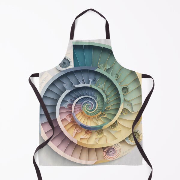 Aperçu de l'œuvre Coral Sacred Fibonacci Style Spiral Infographic Abstract créée et vendue par RAGANADesign.