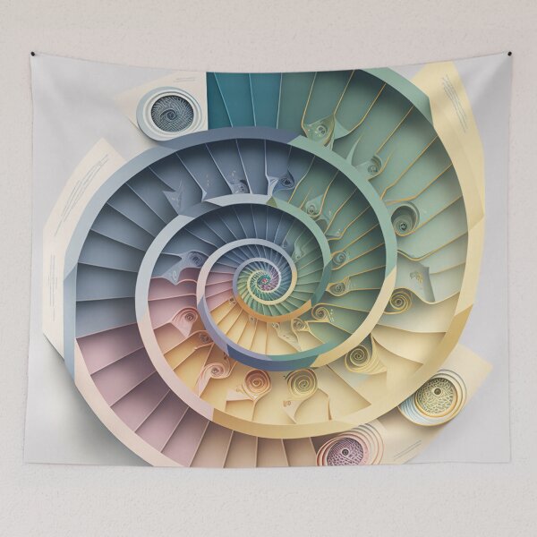 Artikelvorschau, Coral Sacred Fibonacci Style Spiral Infographic Abstract  entworfen und verkauft von RAGANADesign.
