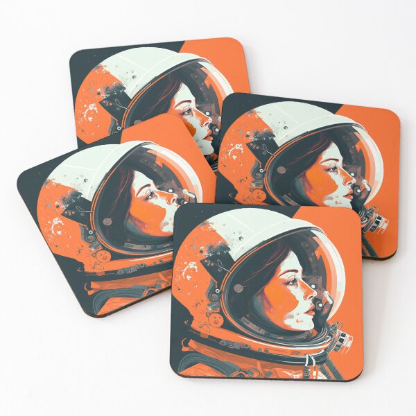 Item preview, Astronaut Women Pop Art Space Nasa Retro Rainbow designed and sold by HRMNY25.