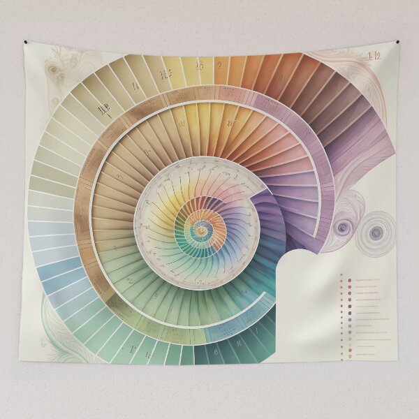 Item preview, Coral Sacred Fibonacci Style Spiral Infographic Abstract  designed and sold by RAGANADesign.