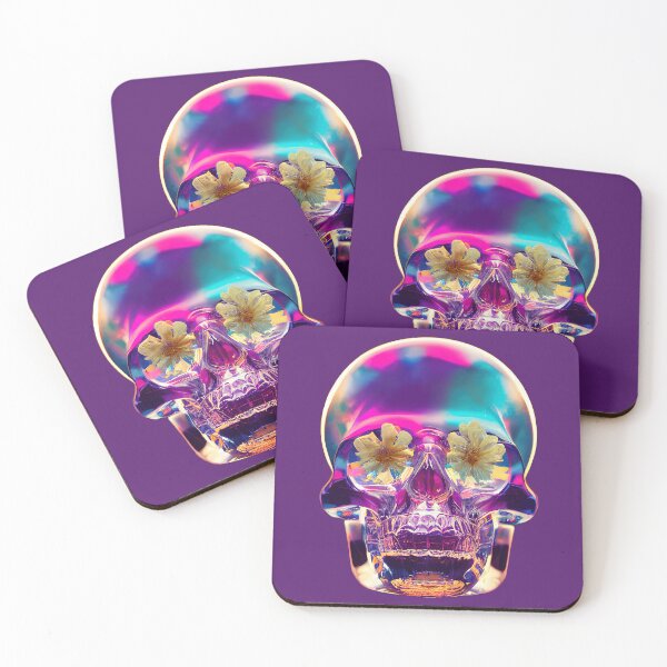 Item preview, Neon Flower Skull designed and sold by ArtAT.