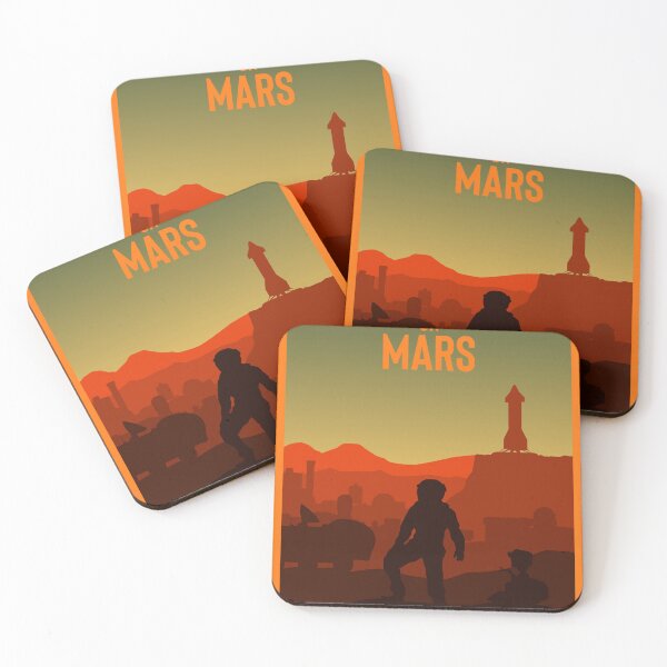 Item preview, On Mars - Board Games - Minimalist Travel Poster Style - Board Game Art designed and sold by MeepleDesign.