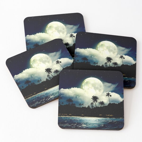 Item preview, Moonlit Sea Art Print - For an ocean lover, for a beach house, moody decorating print. designed and sold by Wentoo.
