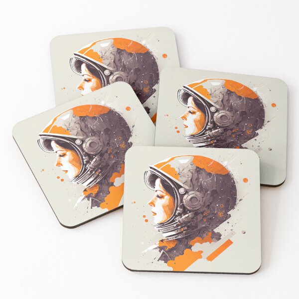 Item preview, Astronaut Women Pop Art Space Nasa Retro Rainbow designed and sold by HRMNY25.