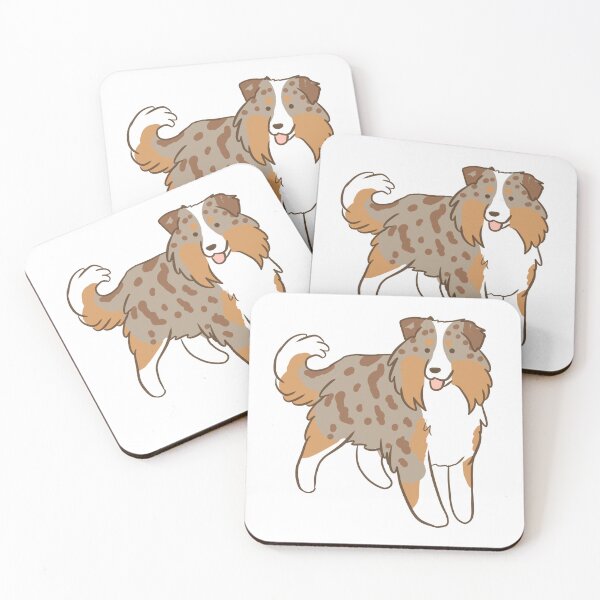 Item preview, red merle miniature australian shepherd illustration  designed and sold by Yarafantasyart.