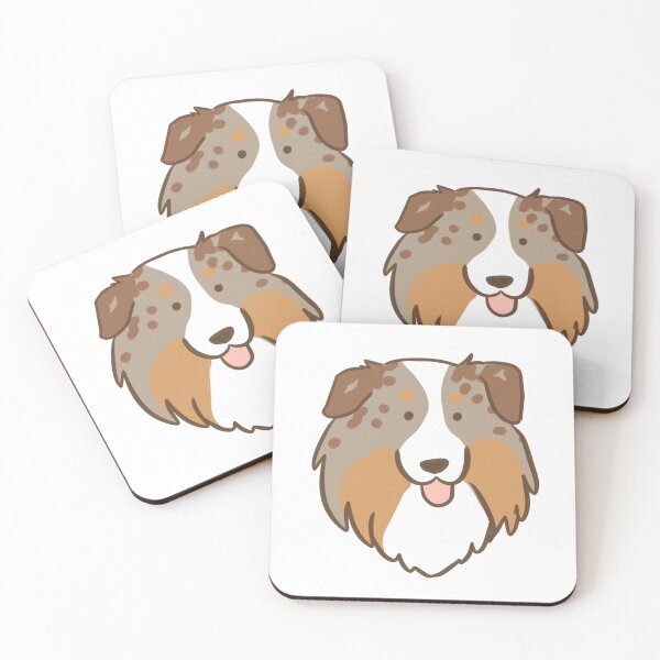 Item preview, red merle miniature australian shepherd face illustration  designed and sold by Yarafantasyart.